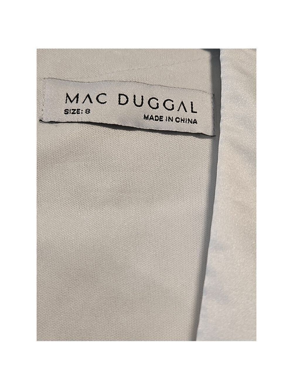 Mac Duggal White Long Sleeve Gown Size 8 - Picture 7 of 9